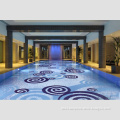 Flower pattern swimming pool bali style blue swimming pool tile melting glass